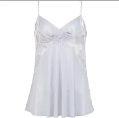 ワコールリボンブラレース付きライトグレーキャミソール＆ショーツ