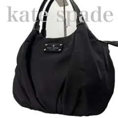 【美品】ケイトスペード　ハンドバッグ　ナイロン　黒　ロゴ　肩掛け　305