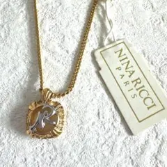 美品】NINA RICCI ニナリッチ ネックレス NRロゴ ヴィンテージ 金のサムネイル