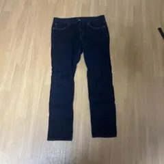 ダークブルー スリムフィット デニムパンツ