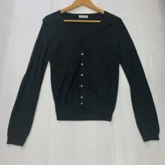 ロイスクレヨン　Lois CRAYON 黒のVネック長袖カーディガン Mサイズ