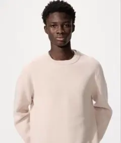 ウォッシャブルミラノリブクルーネックセーター　2025 ピンク　L ユニクロ