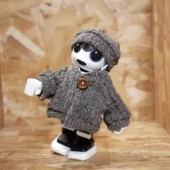 2wayカーディガン＆帽子 ジャズネップアラン ココア【ロボホン服】