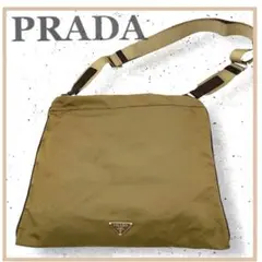 PRADA プラダ サコッシュ ショルダーバッグ 三角ロゴ ナイロン カーキ系