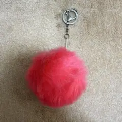 ファー キーホルダー ピンク