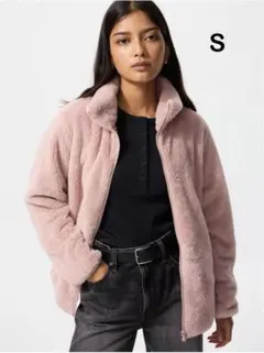 UNIQLO ファーリーフリース　フルジップジャケット S ピンク