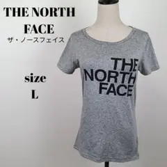 【a1575】THE NORTH FACE 半袖 プリント Tシャツ L グレー