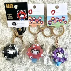 クロミ　ミャクミャク　黒＆クリア&パステル　マスコット キーホルダー　3点セット