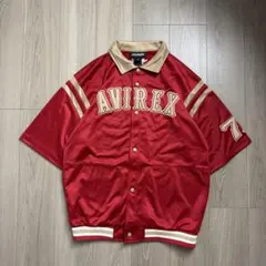 90s AVIREX アヴィレックス　ベースボールシャツ　アーチロゴ　ワッペン