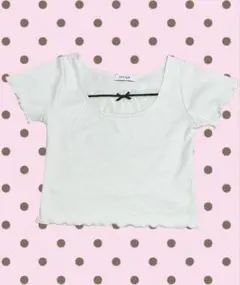 ガーリー 半袖トップス白