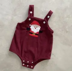 【まとめ買い対応】サンタクロース刺繍のロンパース