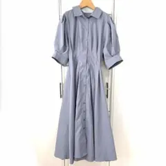 アドーア ADORE コットンナイロンギャザーケープシャツドレス