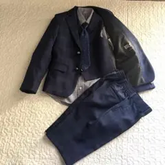 ワンダーファクトリー フォーマル スーツ キッズ 130ネイビー 6点セット