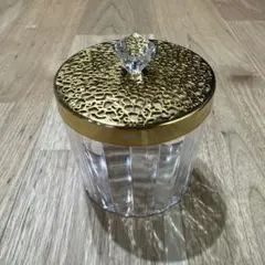 ゴールド蓋付き クリア小物入れ
