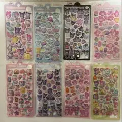 夜光シール　ボンボンドロップシール　8枚セット 3Dシール 立体 ぷくぷくシール