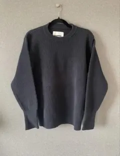 JIL SANDER ダークネイビー リブセーター コットンニット ジルサンダーのサムネイル