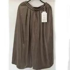 新品未使hareiro ブラウン コーデュロイ ガウチョパンツワイドパンツ