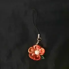 ハンドメイドつまみ細工キーホルダーストラップ七五三フラワー花飾り可愛い和チャーム