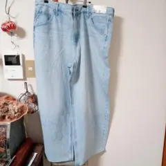 UNIQLO バギーカーブジーンズ 36 62 Blue 丈つけあり