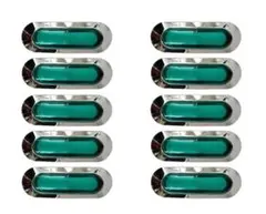 LED サイドマーカー 10個セット グリーン 12V 24V 面発光 メッキのサムネイル