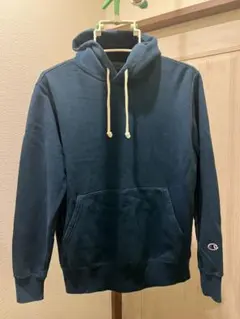 Champion ダークブルー フード付きパーカー