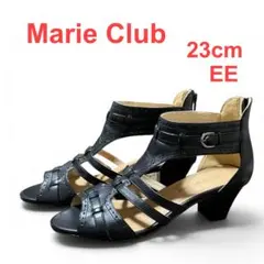 美品　Marie Club ストラップサンダル ブラック 本革23cm EEのサムネイル