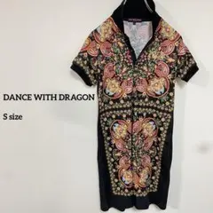 DANCE WITH DRAGON状態良好ペイズリー柄ワンピースSサイズb072