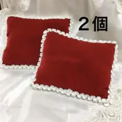 赤 ベロア素材 リングピロー土台 MOKUBAリボン