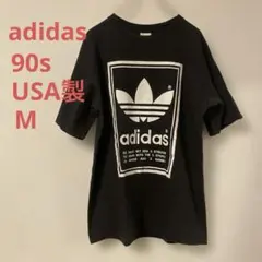 adidas アディダス　Tシャツ　黒　USA製　M トレフォイル　90s