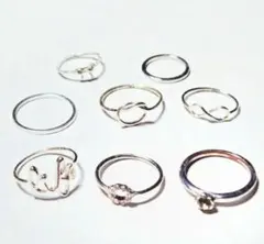シルバーカラー リング 7点セットのサムネイル