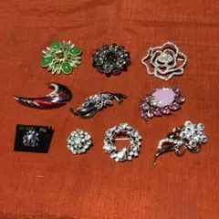 ビンテージ昭和レトロブローチ 10点セット
