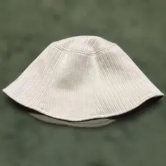 jeans factory クリーム色 リブ編み バケットハット