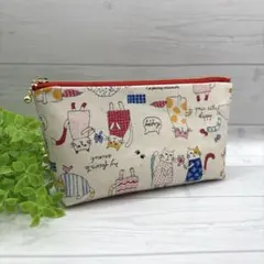 ファスナーポーチ♡ ねこ　マチあり