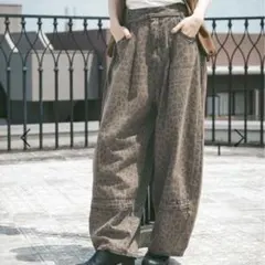 ニコアンド REMAKE BARREL DENIM レオパード