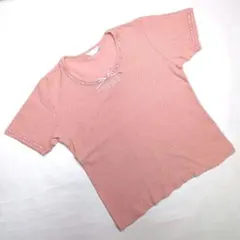 ピンクハウス　ピンク　ロゴ刺繍　半袖カットソ―