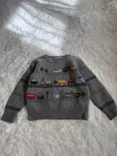 ☘️ファミリア☘️列車刺繍セーター110cm