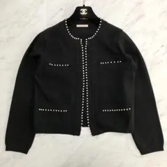 【近年モデル 美品】Rose Tiara パール付きニットカーディガン ブラック