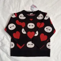 新品　ディズニー　ベイマックス　ハート柄　総柄セーター　トップス