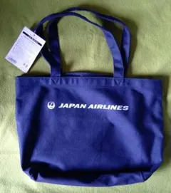 タグ付き　JAL　トートバッグ　ネイビー　日本航空　カバン