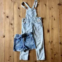 【H&M・GU】120子供服2点まとめ売り　オーバーオール　ショートパンツ