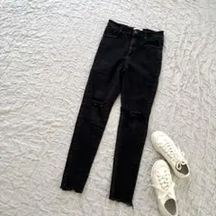 レディース　スキニーパンツ　デニム　ブラックジーンズ　L ブラウニースタンダードのサムネイル