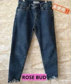 ROSE BUD ローズバット ダークブルー デニム Mサイズ フリンジ裾のサムネイル
