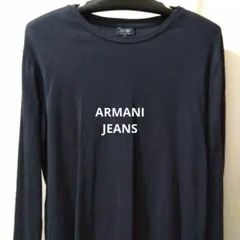 ネイビー 長袖 クルーネック Tシャツのサムネイル