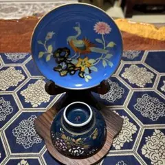 高級品‼️九谷焼 青粒鉄仙 7号灰皿 - メルカリ
