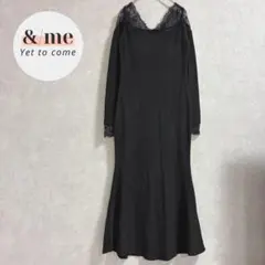 美品　Dazy シーイン　マーメイドロングワンピース　長袖　レース切替　ブラック