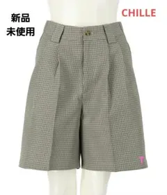 新品！CHILLE. 先染めチェックタックショートパンツ、レディース、タグ付きのサムネイル