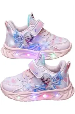 アナ雪 エルサ 光る子ども靴 18センチ