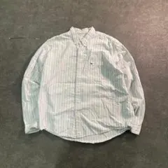 7BS1【AERPOSTALE】ストライプシャツ　ワンポイント刺繍　コットン古着