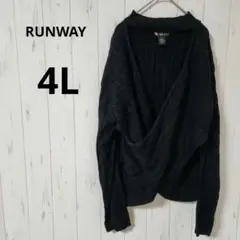 RUNWAY【4L】黒 ニットセーターエレガントスタイルゆったりシルエット✨