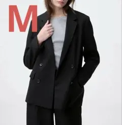 ジーユー GU ダブルブレストジャケットZ(セットアップ可能) ブラック M